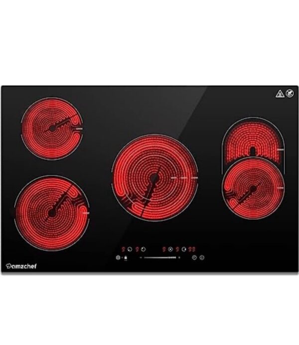 AMZCHEF Built-in Radiant Electric Cooktop 30 Inch, 240V With 4 Burners and Sensor Touch Control