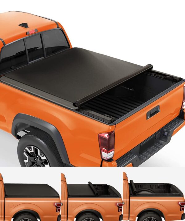 JDMSPEED Soft Roll-up Truck Bed Tonneau Cover Compatible with 2016-2023 Toyota Tacoma 6FT Bed Pickup