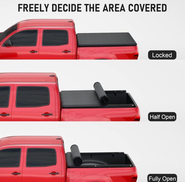 JDMSPEED Soft Roll-up Truck Bed Tonneau Cover Compatible with 2016-2023 Toyota Tacoma 6FT Bed Pickup - Image 8