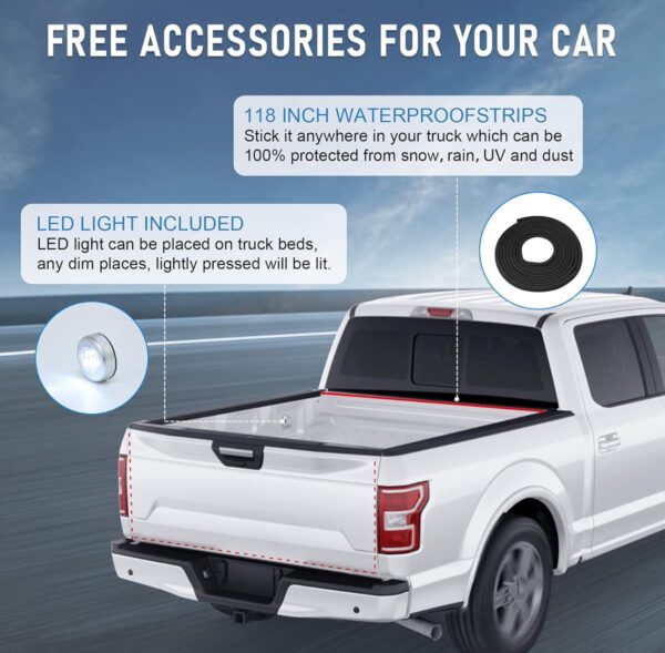 JDMSPEED Soft Roll-up Truck Bed Tonneau Cover Compatible with 2016-2023 Toyota Tacoma 6FT Bed Pickup - Image 10