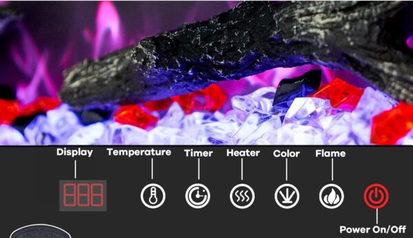 54 inches Electric Fireplace Inserts, Recessed and Wall Mounted Fireplace Heater, Linear Fireplace - Image 4