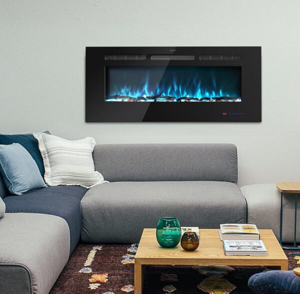 54 inches Electric Fireplace Inserts, Recessed and Wall Mounted Fireplace Heater, Linear Fireplace - Image 8