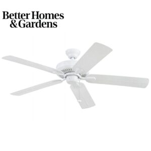 Better Homes & Gardens 52" White Outdoor Ceiling Fan, Wet Rated, 5-Blade