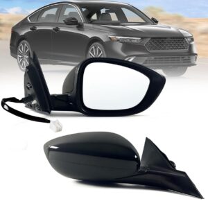 Lqito Right Passenger side Mirror Fits 2023 2024 2025 Honda Accord with Power Glass Black (3Pins)