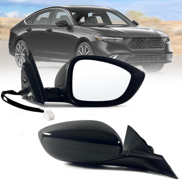 Lqito Right Passenger side Mirror Fits 2023 2024 2025 Honda Accord with Power Glass Black (3Pins)
