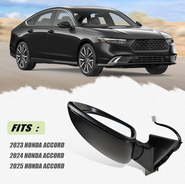 Lqito Right Passenger side Mirror Fits 2023 2024 2025 Honda Accord with Power Glass Black (3Pins) - Image 4