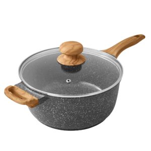 The Pioneer Woman Prairie Signature 4-Quart Cast Aluminum Sauce Pan, Charcoal Speckle