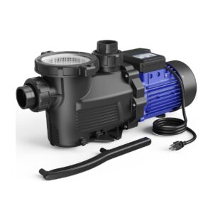 AQUASTRONG In/Above Ground Pool Pump, 1.5 HP Single Speed, 115V, 8100GPH, Powerful High Flow