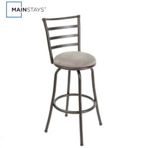 Mainstays Indoor Adjustable 24" or 29" Swivel Barstool, Gray Microfiber Cushion