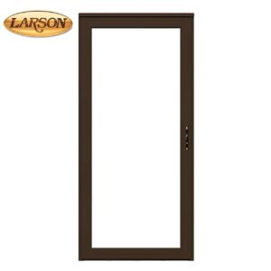 LARSON Platinum Secure Glass 36-inx81-in Woodland Aluminum Right-hand Outswing/Left Hinge Storm Door