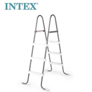 Intex Above Ground Heavy Duty Steel Frame Swimming Pool Ladder for 42-In. Wall Height Pools