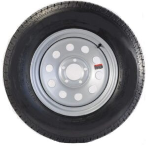 eCustomrim Trailer Tire with Rim ST225/75D15 15 in. Load Range D 5 Lug Silver Modular Wheel