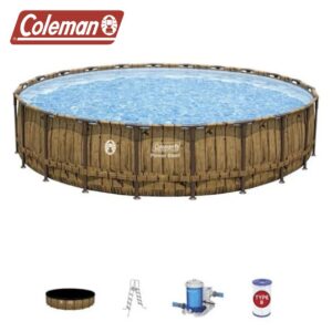 Coleman Power Steel 22' x 52" Round Metal Frame Above Ground Pool complete Set