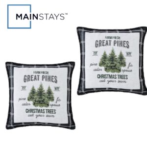 Mainstays 17" x 17" Farmhouse, Contemporary, Traditional Multi-color Decorative Pillow (2 Count)