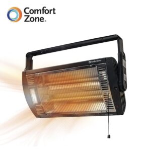Comfort Zone 750/1,500Watt Ceiling Mounted Dual Quartz Radiant Heater with 90-Degree Adjustable Tilt