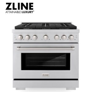 ZLINE KITCHEN & BATH Paramount 36-in 6 burners 5.2-cu ft Convection Oven Freestanding Range (S.S)￼