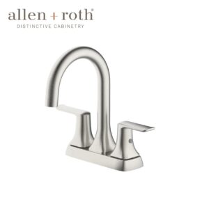 allen + roth Dunmore Spot Protect Brushed Nickel 4-in centerset 2-handle WaterSense High-arc Faucet