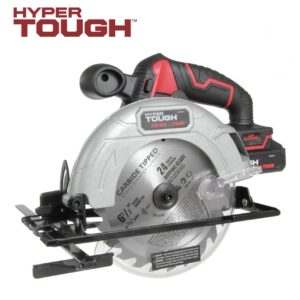 Hyper Tough 20V 6.5in. Circular saw, with 2, 2.0Ah Batteries Pack and Charger, Cordless