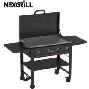 Nexgrill Daytona 4-Burner Propane Gas Griddle with Lid in Black