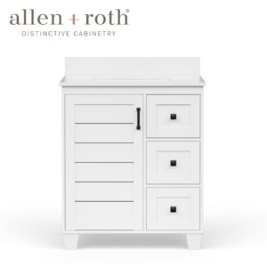 allen + roth Rigsby 30-in White Undermount Sink Bathroom Vanity with White Engineered Marble Top