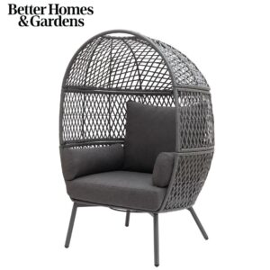 Better Homes & Garden Ventura Steel Stationary Wicker Egg Chair – Mono Gray