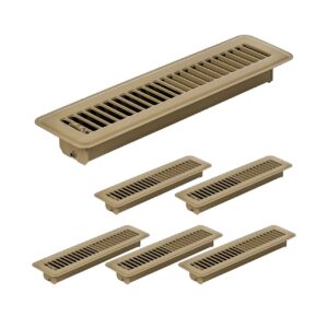 6 Pack 2" x 12" Floor Register - Heavy Duty Steel Walkable Floor Vent Covers - Easy to Adjust Air