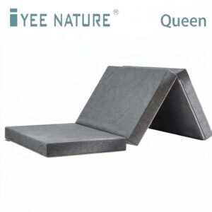 IYEE NATURE Tri-Folding Memory Form Mattress, 3 inch Queen Size Folding Mattress Topper Non-Slip