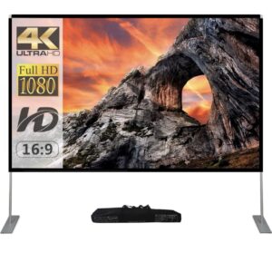 SKERELL Outdoor Projector Screen with Stand 100 Inch: Portable Projection Screen for Outside Theater