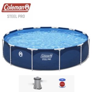 Coleman Steel Pro 12 ft. x 33 in. Round Metal Frame Above Ground Pool Set